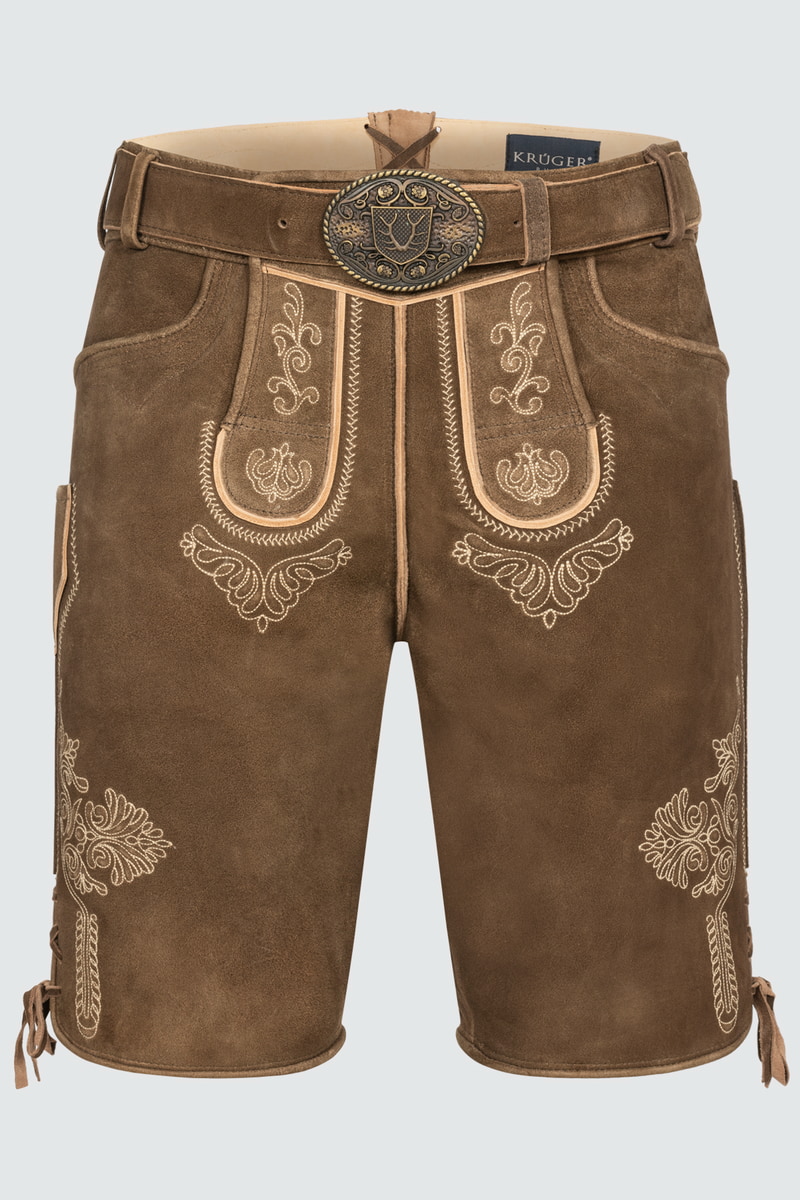 Lederhose Lean mit Gürtel
