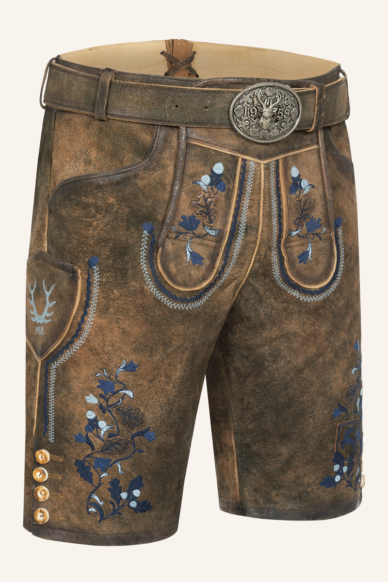 Lederhose Azzuro mit Gürtel