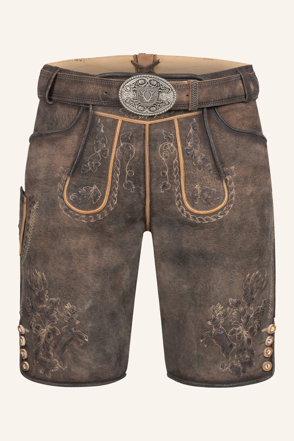 Lederhose Theodor mit Gürtel