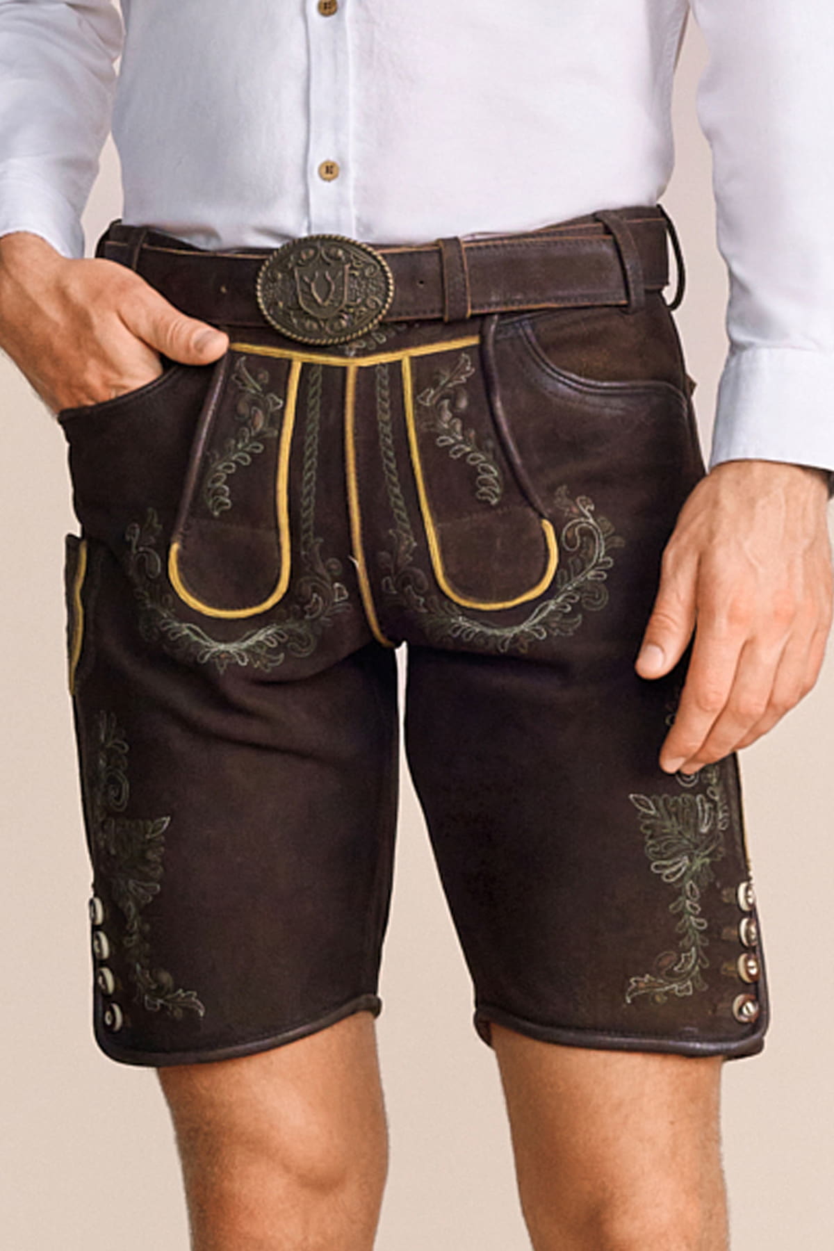 Lederhose Brandon mit Gürtel