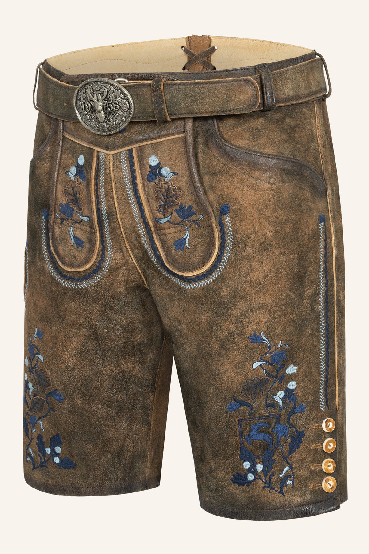 Lederhose Azzuro mit Gürtel