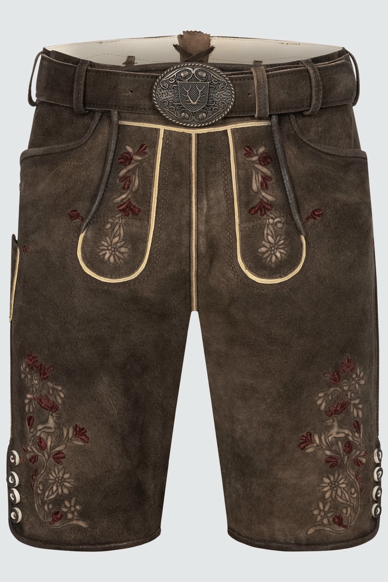 Lederhose Olivier mit Gürtel