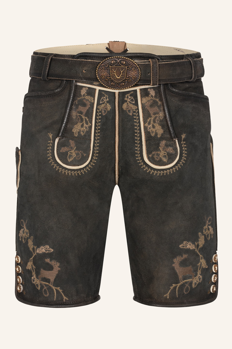 Lederhose Nero mit Gürtel