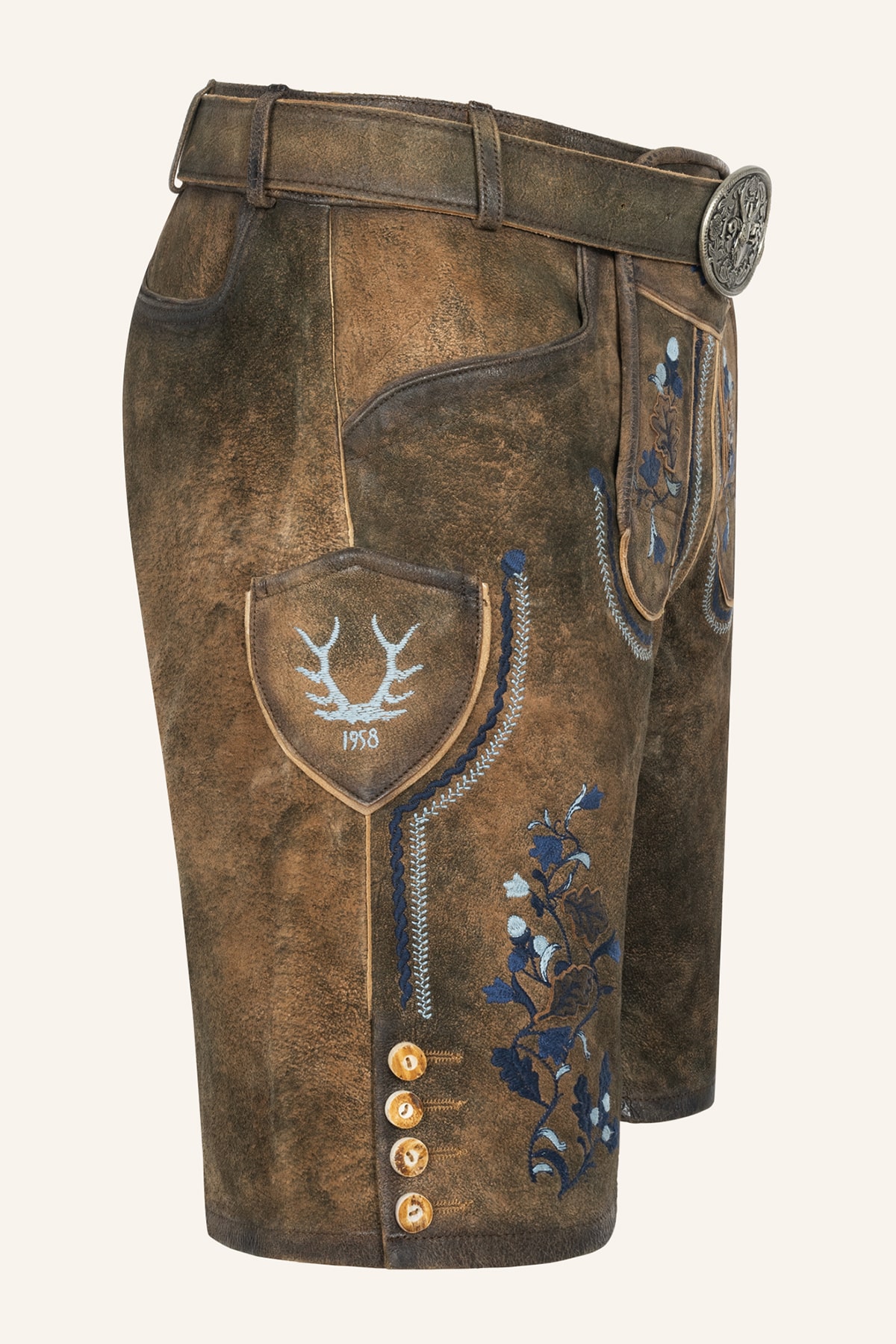 Lederhose Azzuro mit Gürtel