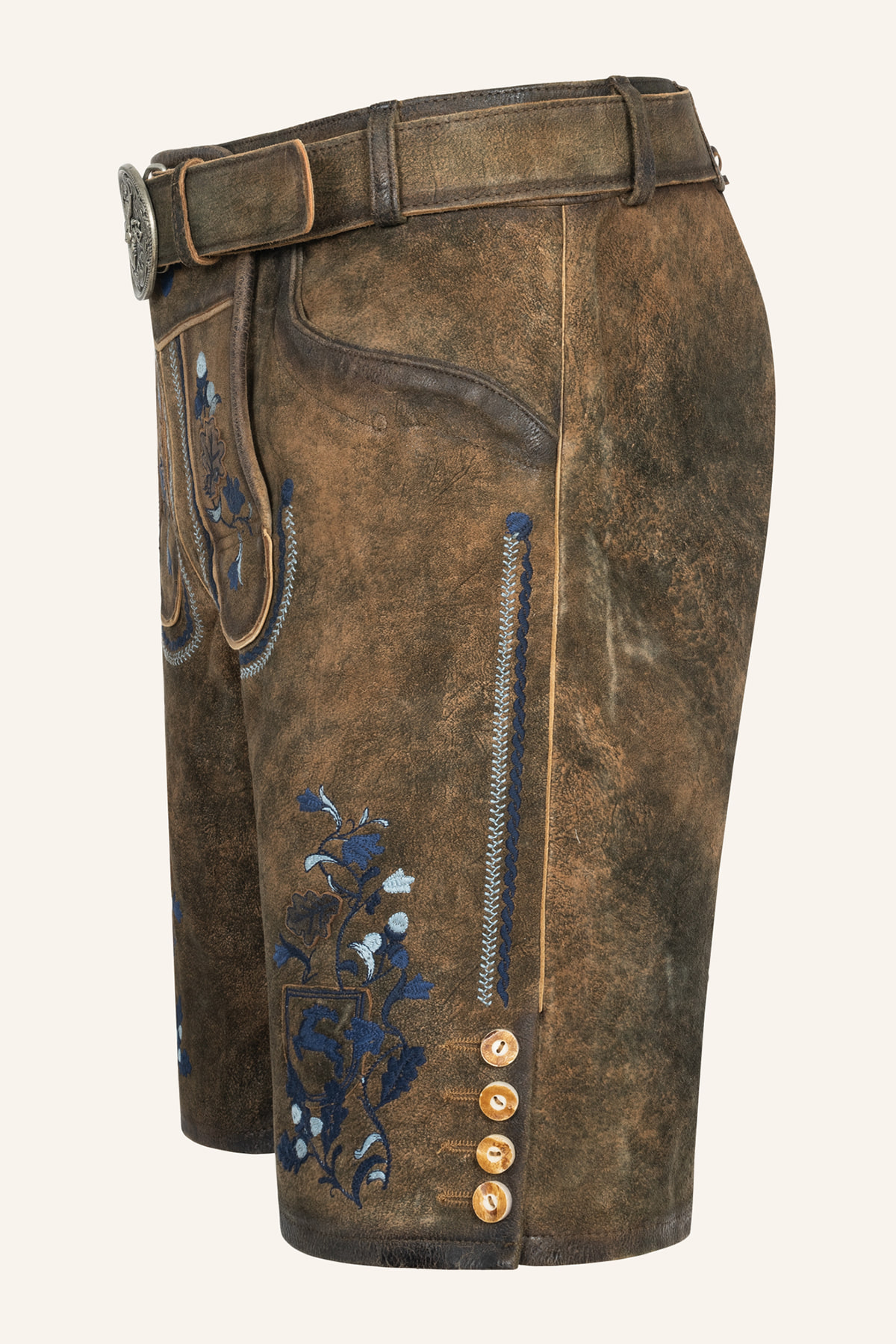 Lederhose Azzuro mit Gürtel