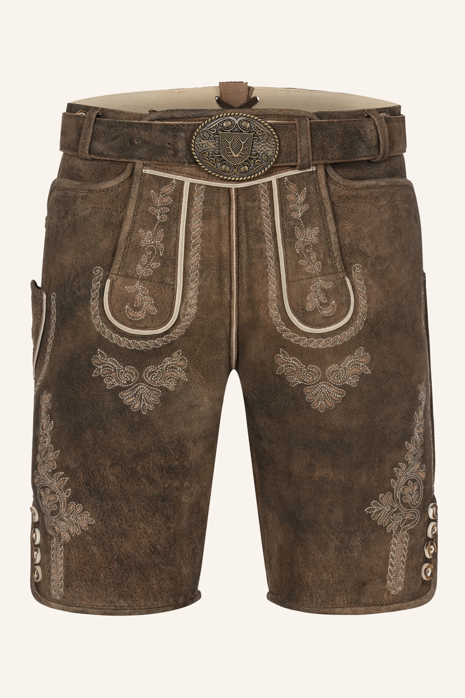 Lederhose Quan mit Gürtel