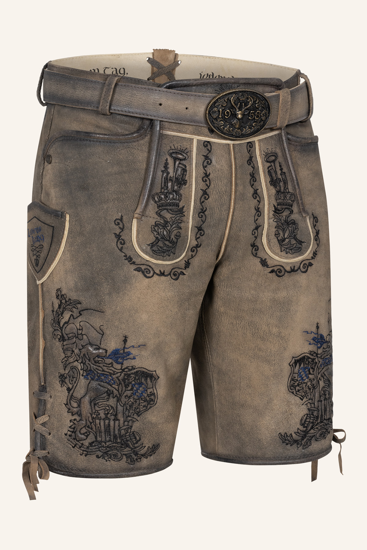 Lederhose Lebenslang m. Gürtel