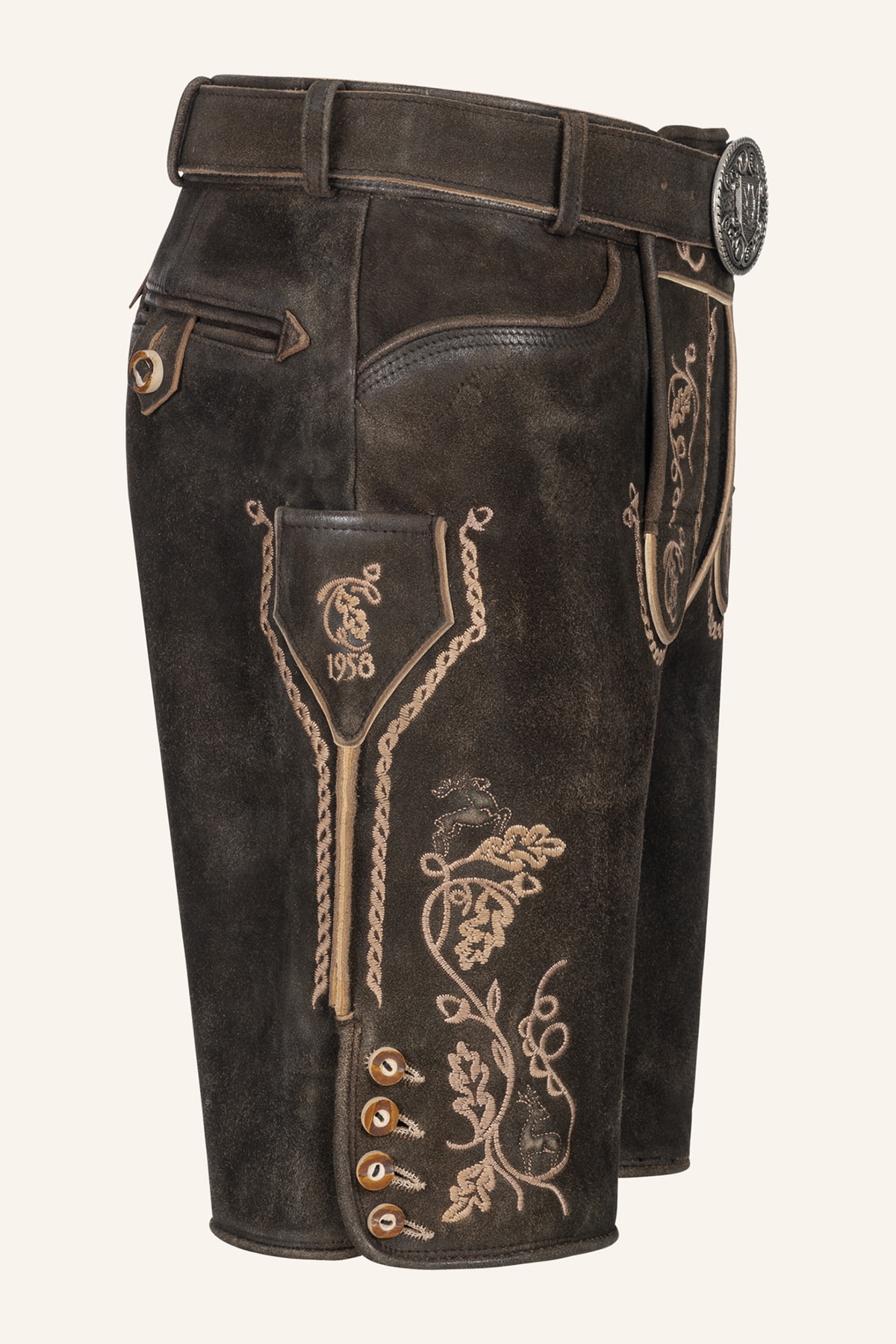Lederhose Orlando mit Gürtel