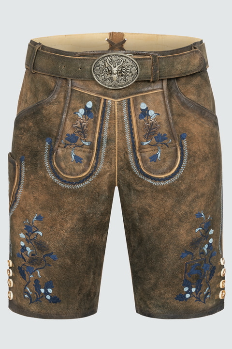 Lederhose Azzuro mit Gürtel