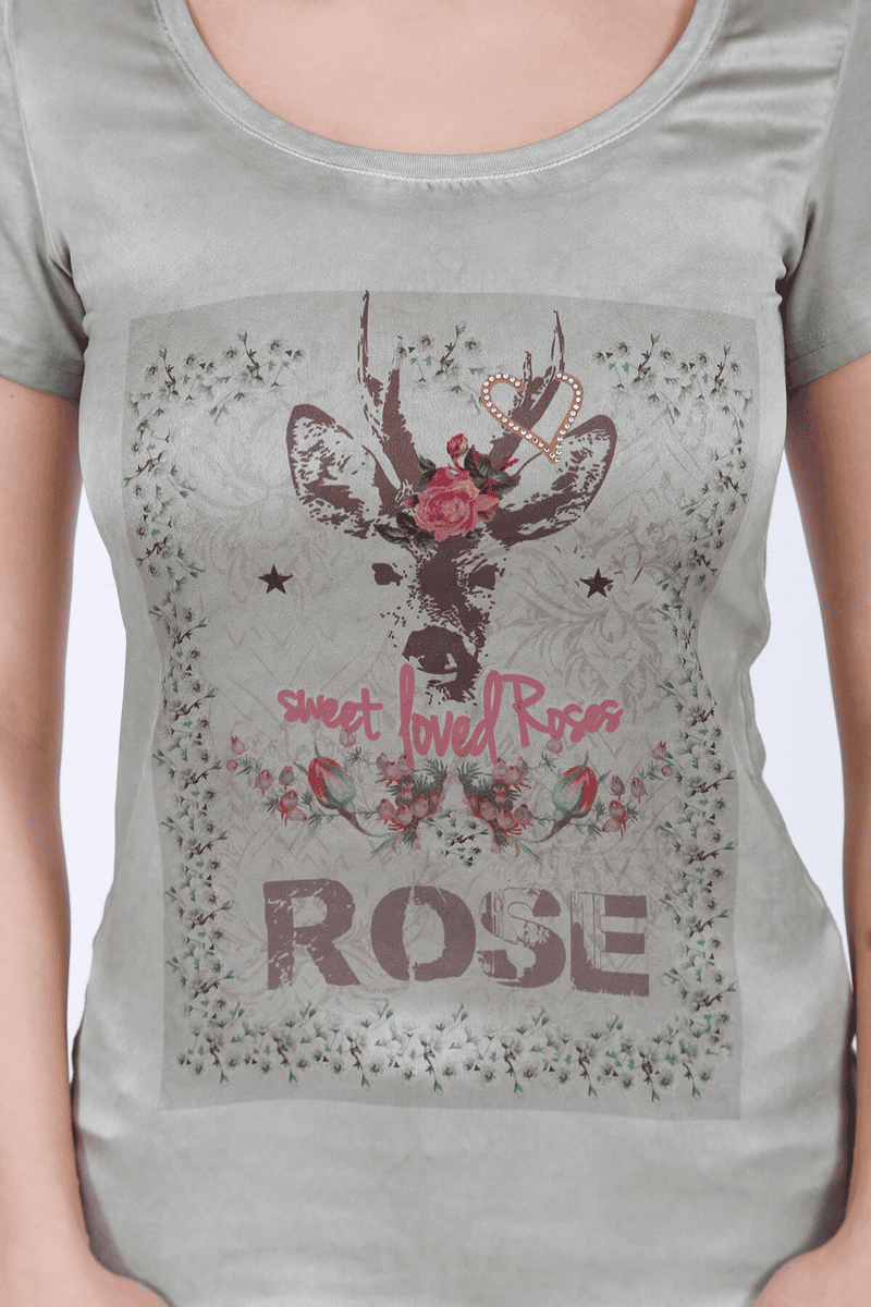 Trachten Shirt Olive Rose